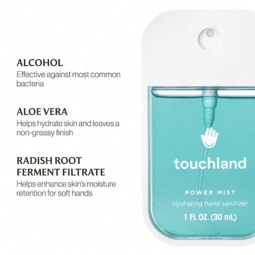 Touchland  Power Mist Hydrating Hand Sanitizer Blue Sandalwood Graduation Birthday Holiday Summer Fall Autumn Y2K Fancy Fashion Women Brand Makeup Cosmetic Beauty Party Beach Travel Camping Outdoors School Campus Trip Festivals Decor Gift Present Rose Gir