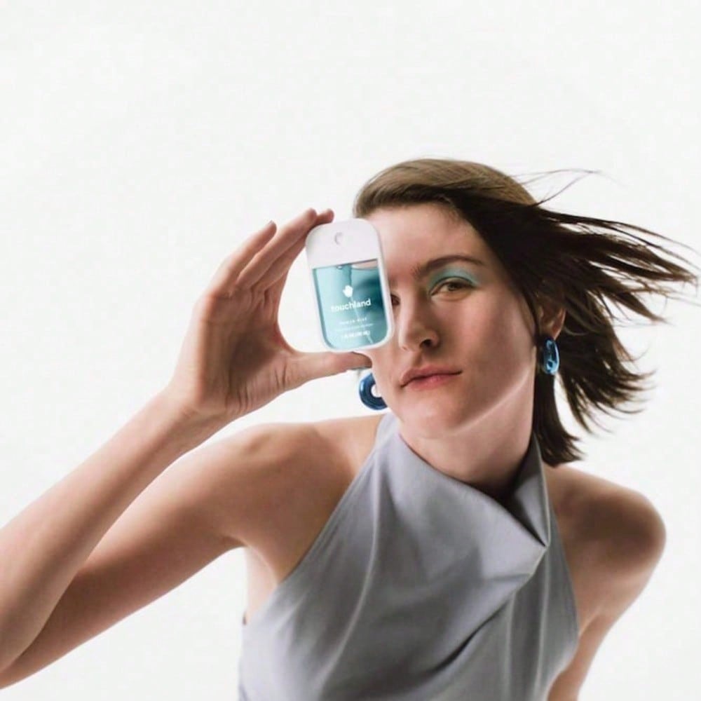 Touchland  Power Mist Hydrating Hand Sanitizer Blue Sandalwood Graduation Birthday Holiday Summer Fall Autumn Y2K Fancy Fashion Women Brand Makeup Cosmetic Beauty Party Beach Travel Camping Outdoors School Campus Trip Festivals Decor Gift Present Rose Gir