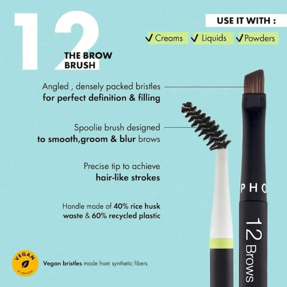 SEPHORA COLLECTION  Essential Brush - 12 Brow Graduation Birthday Holiday Summer Fall Autumn Y2K Fancy Fashion Women Brand Makeup Cosmetic Beauty Party Beach Travel Camping Outdoors School Campus Trip Festivals Decor Gift Present Rose Girl Cosplay Best Co