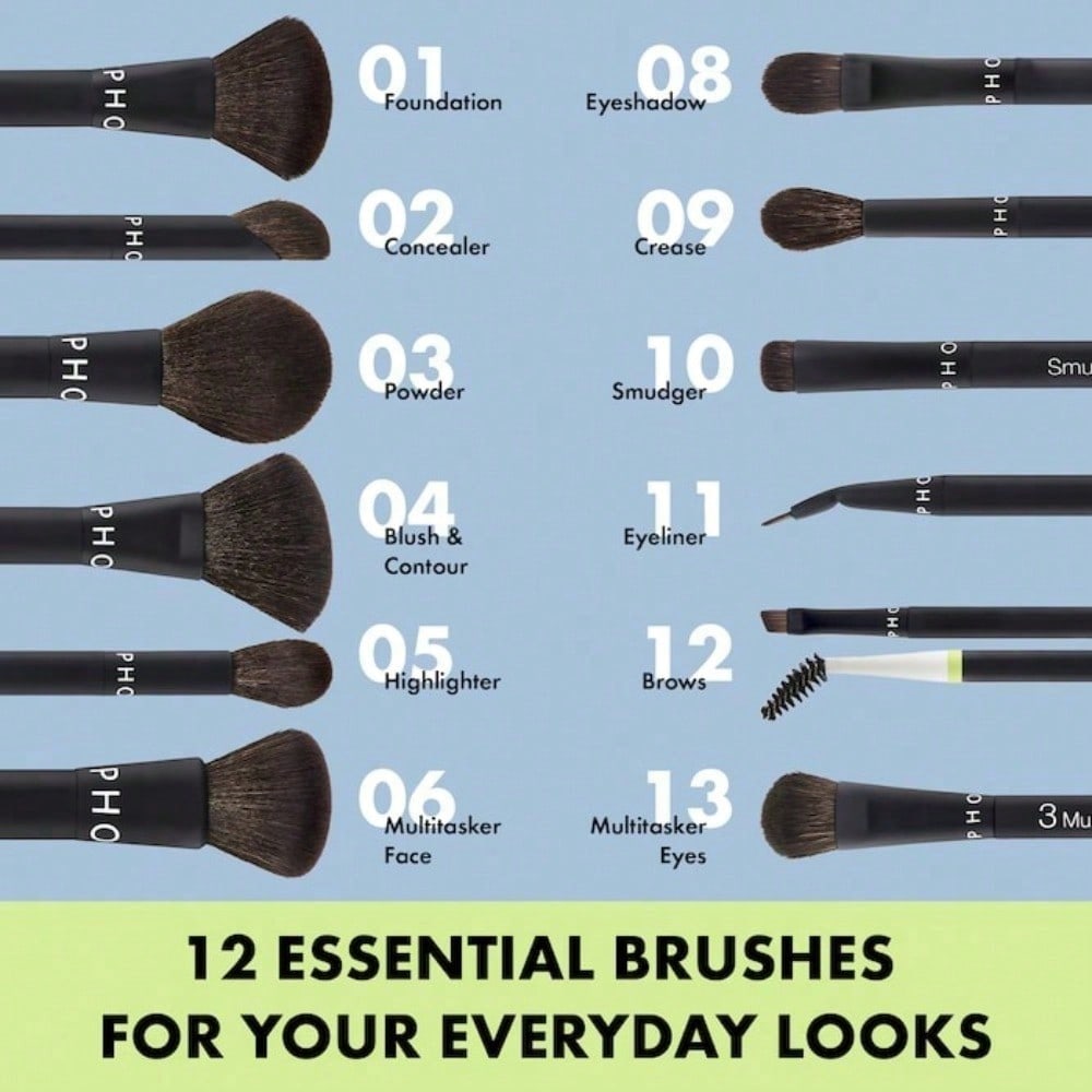 SEPHORA COLLECTION  Essential Brush - 12 Brow Graduation Birthday Holiday Summer Fall Autumn Y2K Fancy Fashion Women Brand Makeup Cosmetic Beauty Party Beach Travel Camping Outdoors School Campus Trip Festivals Decor Gift Present Rose Girl Cosplay Best Co
