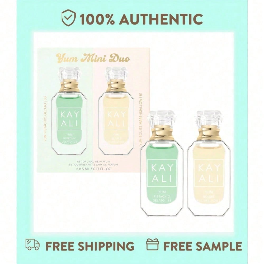 KAYALI YUM Mini Perfume Duo Set (2 X 5ml) - Pistachio Gelato & Boujee Marshmallow EDP, Travel-Size Luxury Fragrance Gift For Women- 2 X 0.1 Oz/ 5 ML Perfumes In YUM PISTACHIO GELATO | 33 Eau De Parfum Intense And YUM BOUJEE MARSHMALLOW | 81 Eau De Parfum